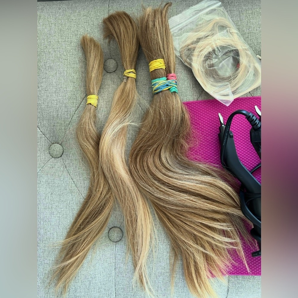 Professional hair extension kit with natural hair - Picture 2 of 6